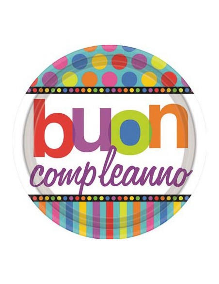 PIATTO 18CM STRIPES AND DOTS