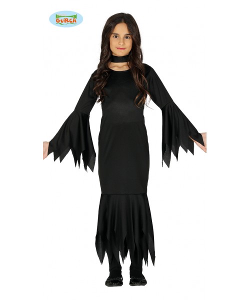 COSTUME MORTICIA BIMBA TAGLIA 10-12 ANNI