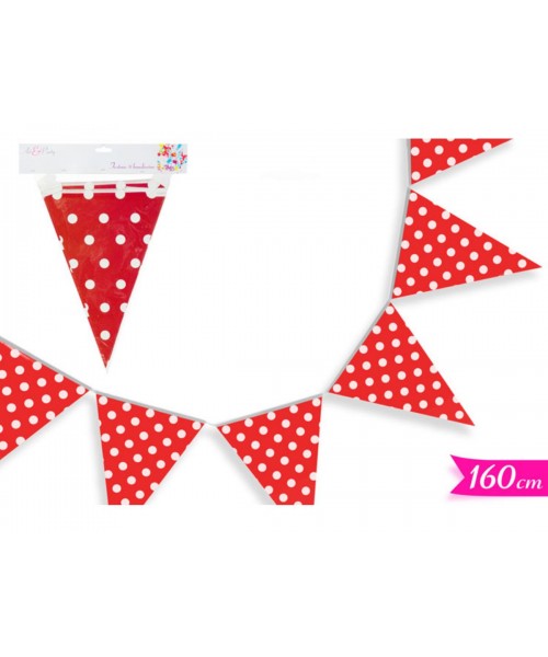 FESTONE 8 BANDIERINE ROSSO POIS L. 160CM 2