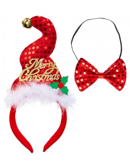 FRONTINO BABBO CON CAMPANELLINO & FARFALLINO IN PAILLETTES