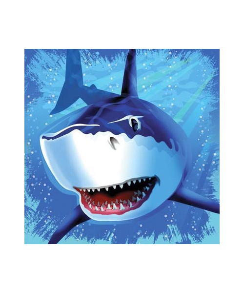 TOVAGLIOLO 33X33CM SHARK SPLASH