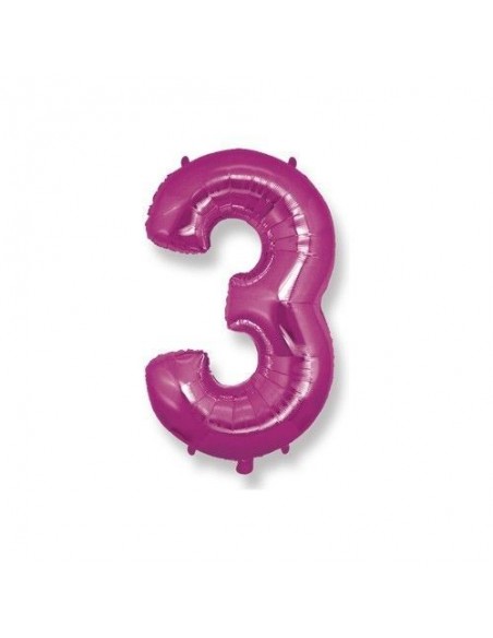 NUMERO "3 " MINI FUXIA 18CM