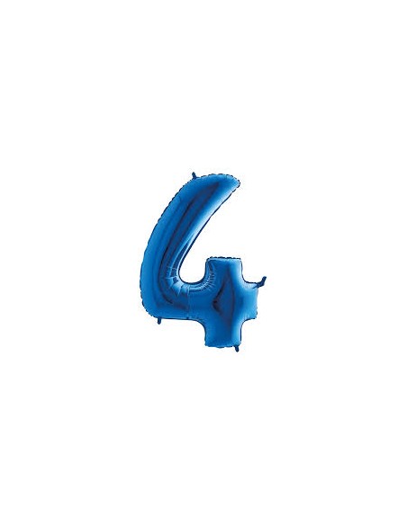 NUMERO 4 MYLAR MINI BLU CM. 18