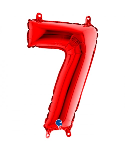 NUMERO MYLAR MEDIO 7 ROSSO CM. 35 2