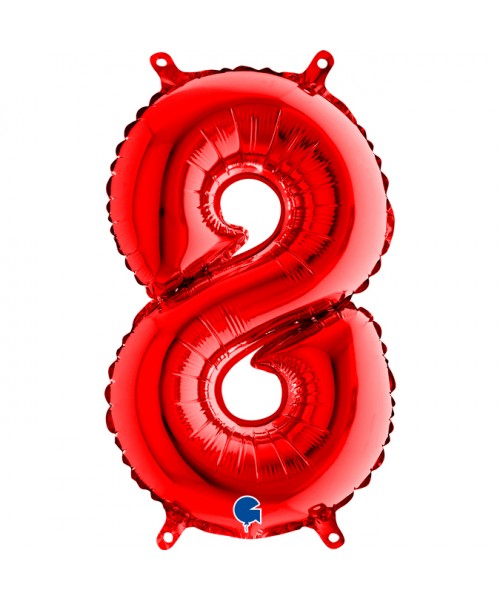 NUMERO MYLAR MEDIO 8 ROSSO CM. 35 2