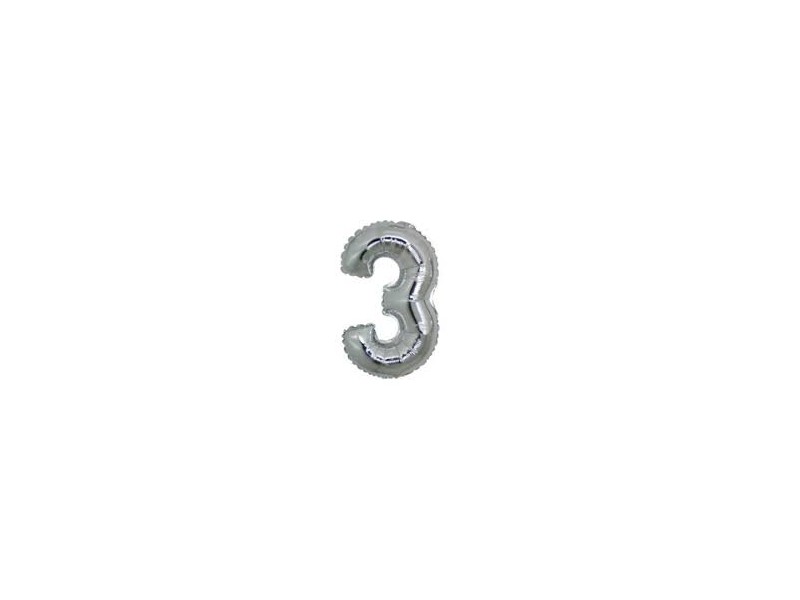 NUMERO MYLAR MINI SILVER 3 CM.18