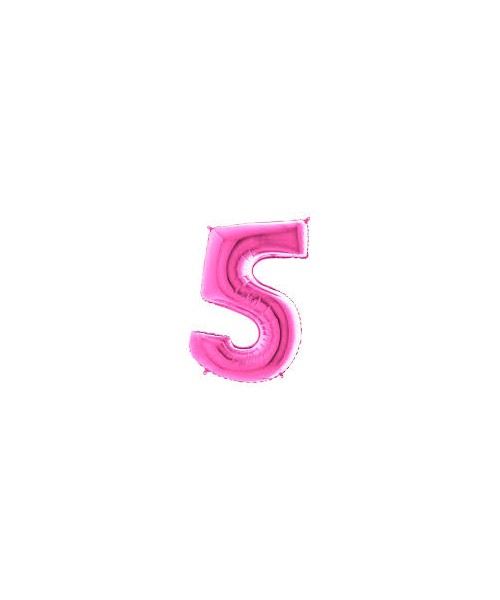 NUMERO MYLAR MINI FUCSIA 5 18CM 2