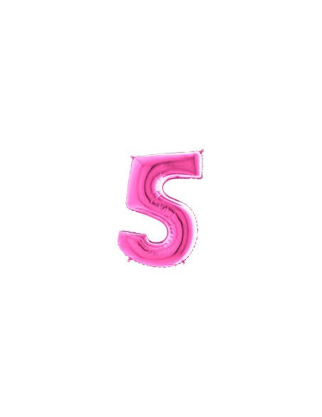 NUMERO MYLAR MINI FUCSIA 5 18CM