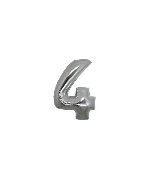 NUMERO MYLAR MINI SILVER N. 4 CM. 18 2
