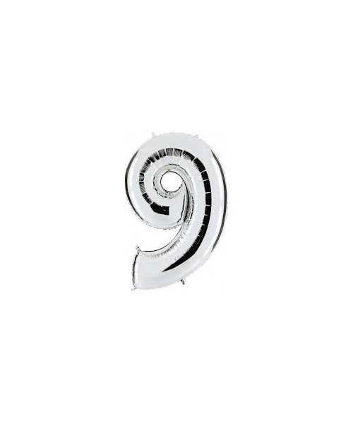 NUMERO MYLAR MINI SILVER N. 9 CM. 18 2