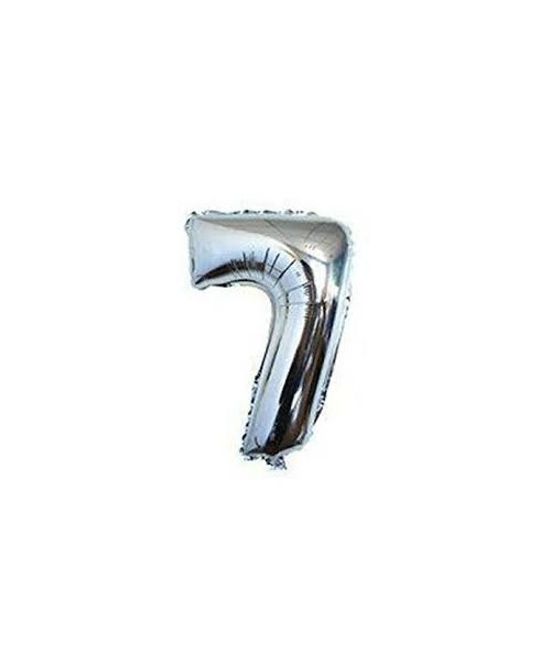 PALL. MYLAR NUMERO 7 SILVER H. 18CM 7
