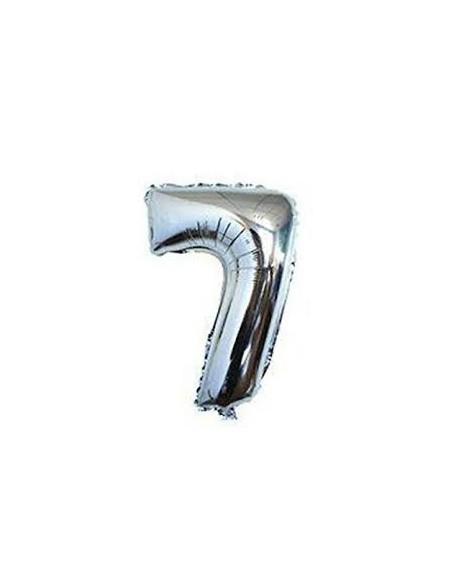 PALL. MYLAR NUMERO 7 SILVER H. 18CM 7