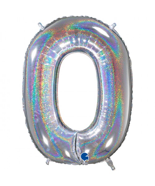 PALLONE N.O GLITTER SILVER 102CM 2