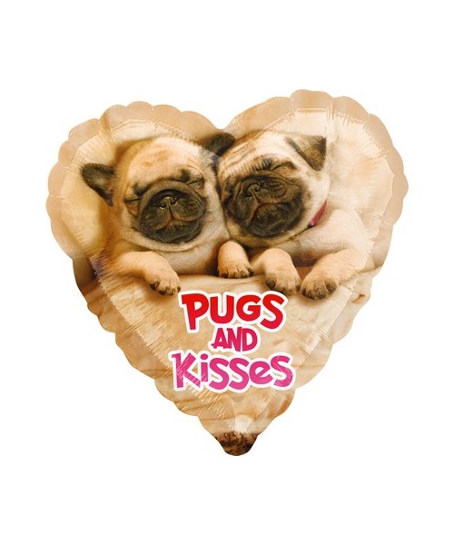 Pallone foil standard 17" - 42 cm Avanti Pugs & Kisses 1 pz 2