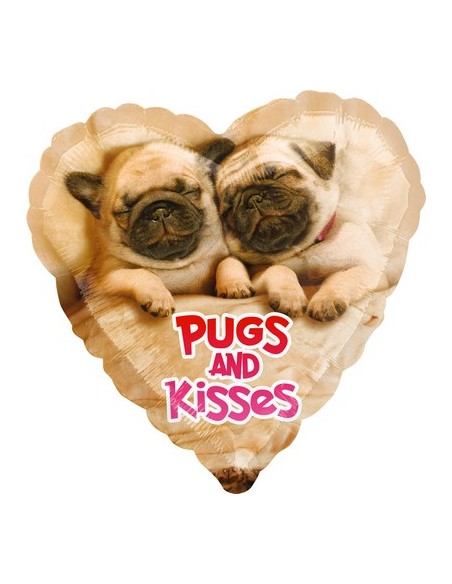 Pallone foil standard 17" - 42 cm Avanti Pugs & Kisses 1 pz