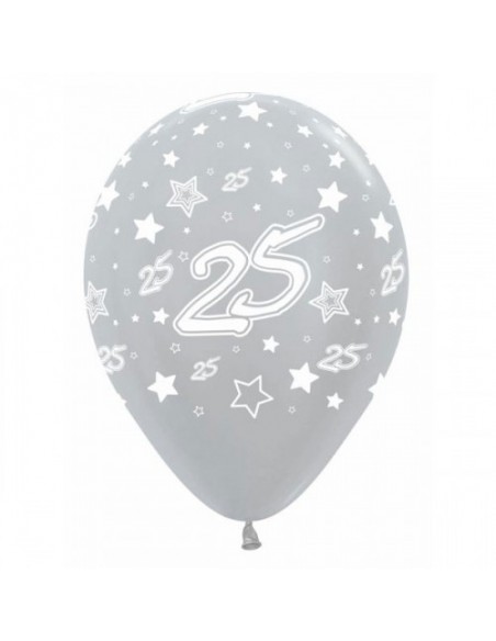 PALLONE LATTICE 12" 25° ANNIV. SILVER PERL. PZ100