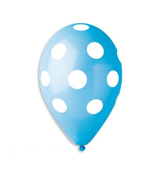 PALLONE LATTICE 12" POIS CELESTE CM. 30 PZ.100 2