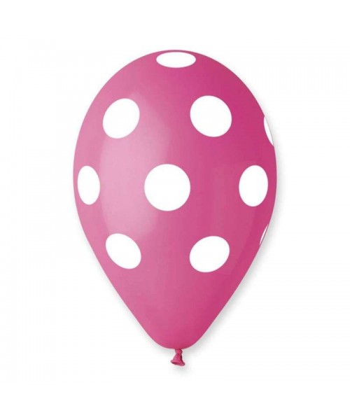 PALLONE LATTICE 12" POIS FUXIA CM. 30 PZ.100 2