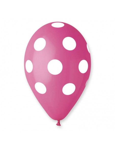 PALLONE LATTICE 12" POIS FUXIA CM. 30 PZ.100