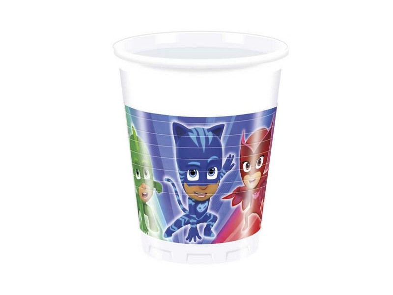 Bicchiere plast busta 8 pz PJ MASKS