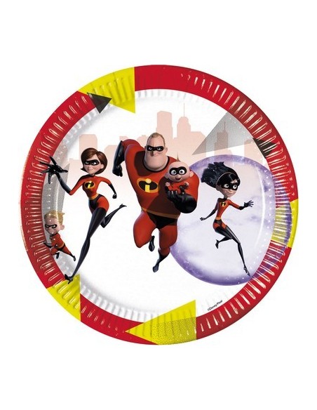 Piatto 23 cm busta 8 pz INCREDIBLES 2