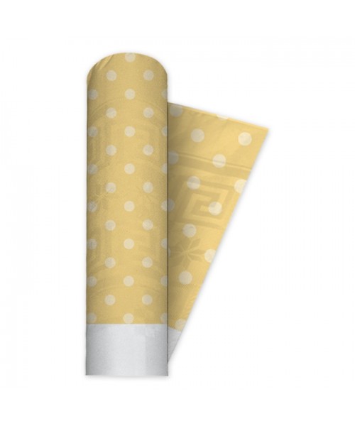 TOVAGLIA DAMASCATA MT.120X5 POIS CREMA