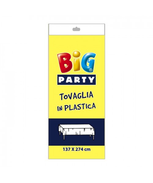 Tovaglia in plastica gialla cm.137x274