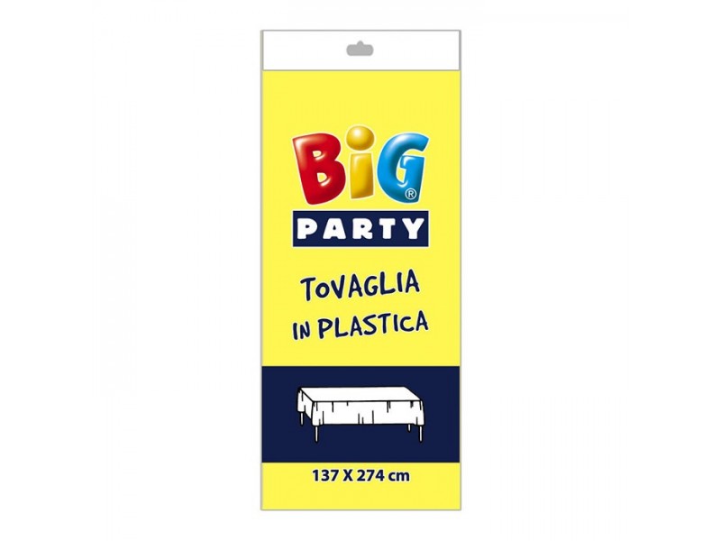 Tovaglia in plastica gialla cm.137x274