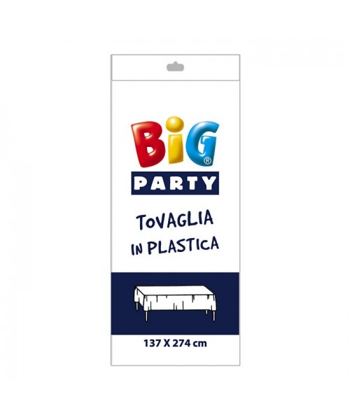 Tovaglia in plastica bianca cm.137x274