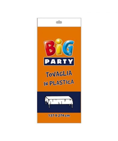 Tovaglia in plastica arancio cm.137x274