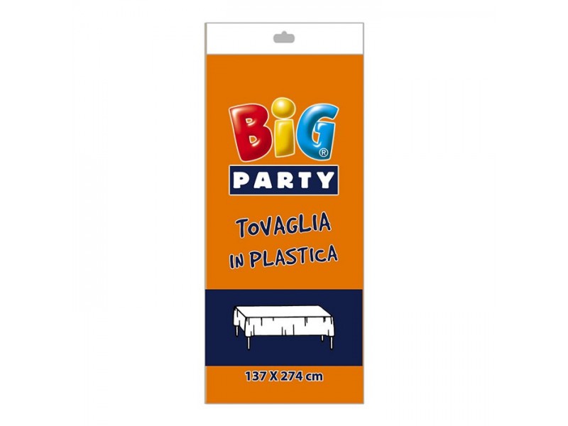 Tovaglia in plastica arancio cm.137x274