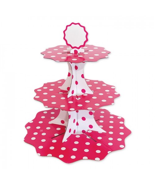 ALZATINA 3P. 35-26-21CM H35 POIS FUXIA