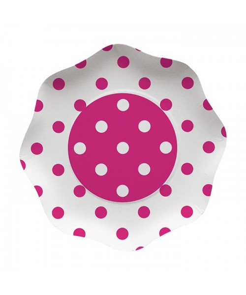 PIATTO CM. 23 POIS FUXIA