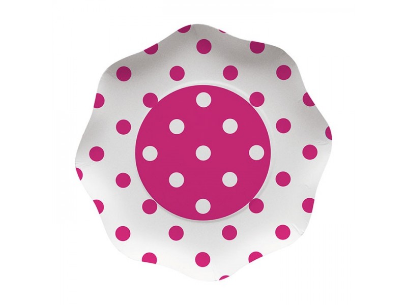 PIATTO CM. 23 POIS FUXIA