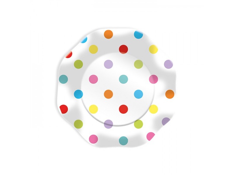 10 PIATTI CM.18 POIS MULTICOLOR