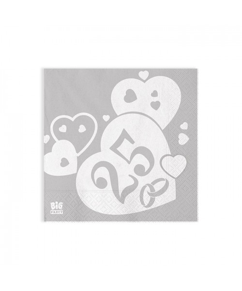 20 TOV.LI NOZZE D'ARGENTO 25X25CM