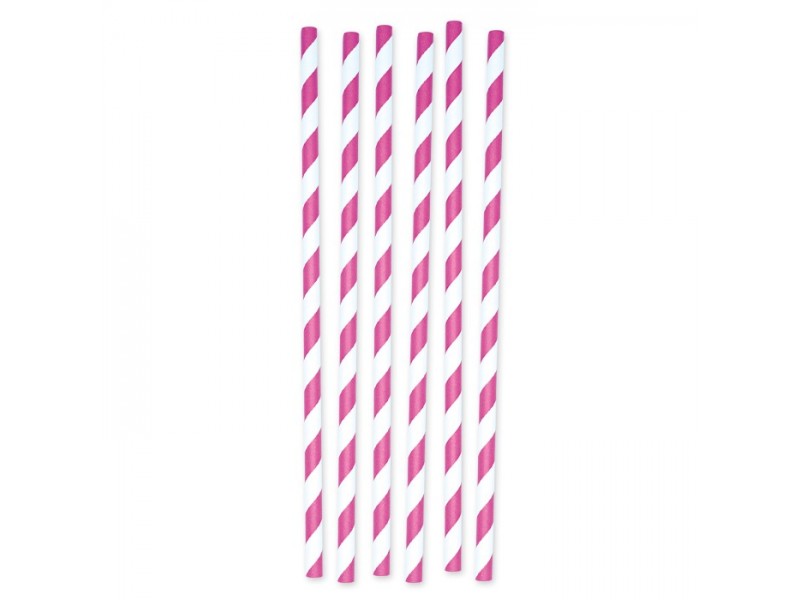 12 CANNUCCE IN CARTA STRIPES FUXIA