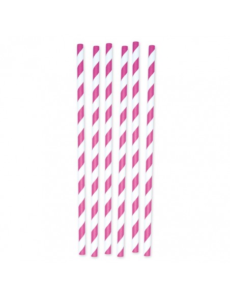 12 CANNUCCE IN CARTA STRIPES FUXIA