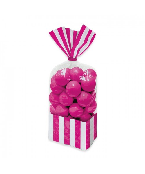 10 SACCHETTINI RETT. STRIPES FUX 25CM