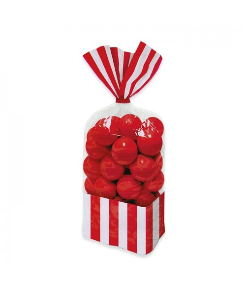 10 SACCHETTINI RETT. STRIPES ROSSO 25CM