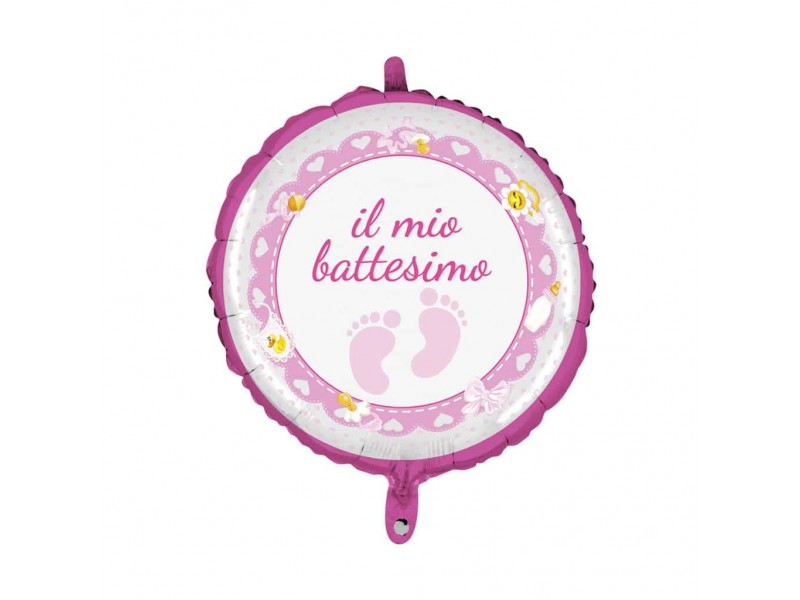 MYLAR CM. 45 BATTESIMO ROSA NEW