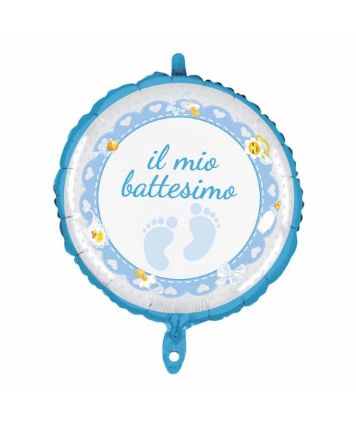 MYLAR CM. 45 BATTESIMO CELESTE NEW