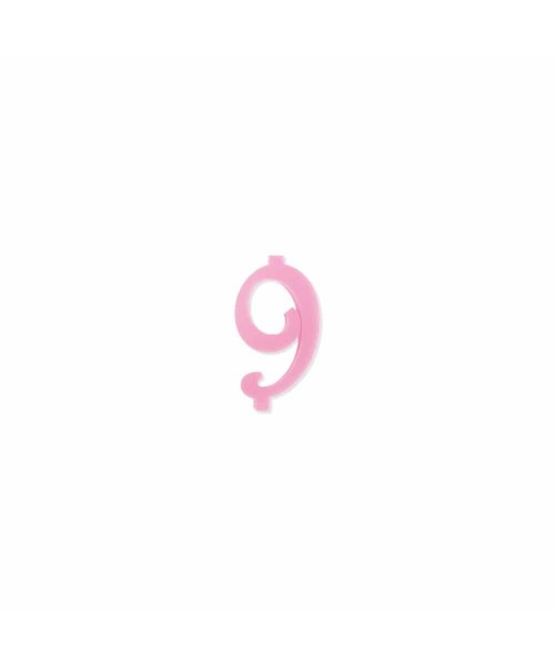 NUMERO  9  ROSA H 12 CM