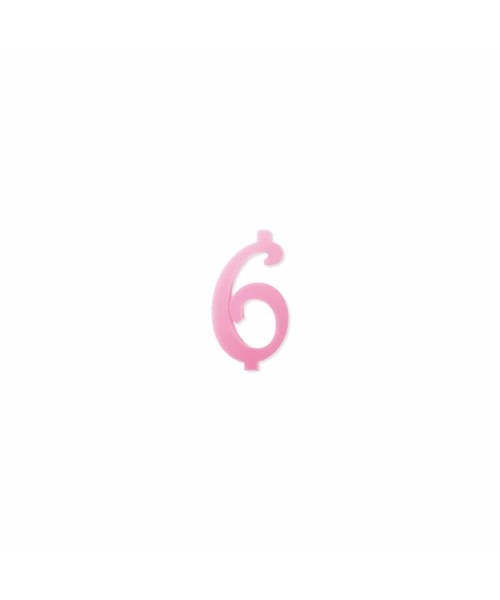 NUMERO  6  ROSA H 12 CM