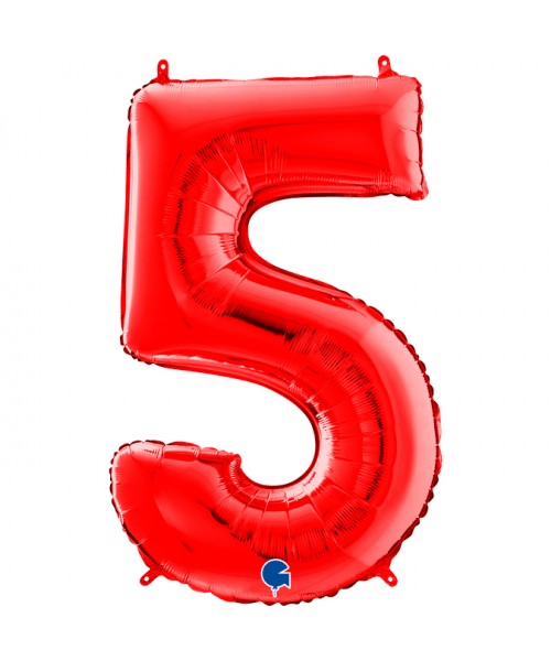 PALLONE MYLAR MEGA N. 5 ROSSO 102CM - L'Officina delle feste