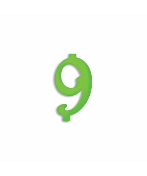 NUMERO  9  VERDE FLUO H 7 CM