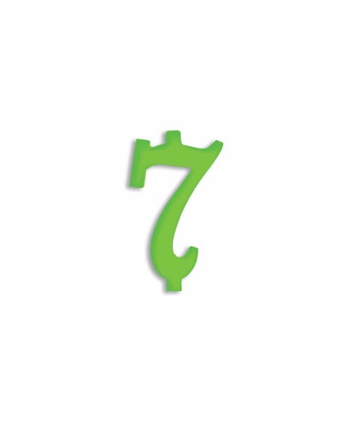 NUMERO  7  VERDE FLUO H 7 CM