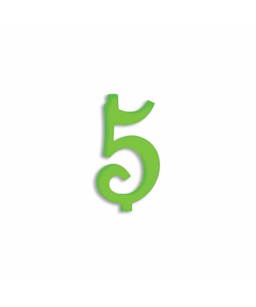 NUMERO  5  VERDE FLUO H 7 CM