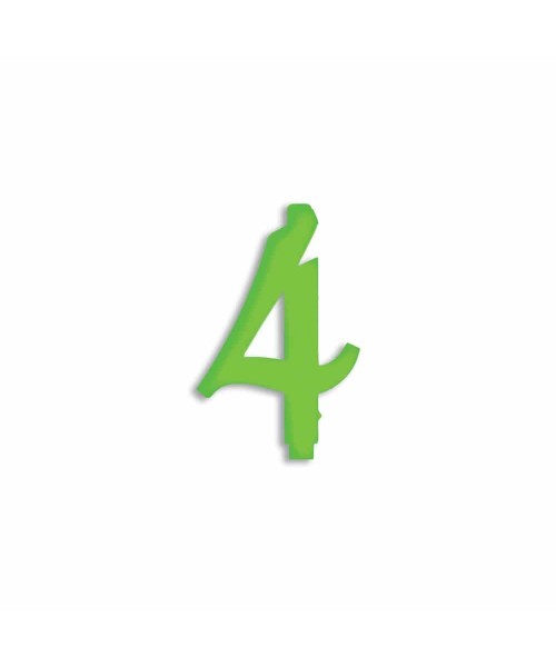 NUMERO  4  VERDE FLUO H 7 CM