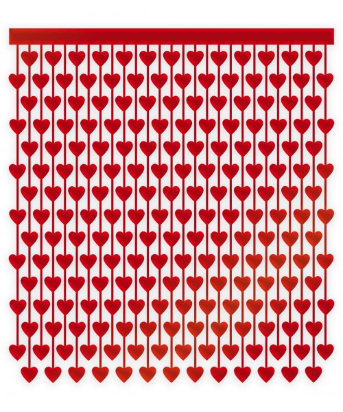 Backdrop Foil Cuori Rossi Metal 100 cm x 200 cm conf. 1pz -